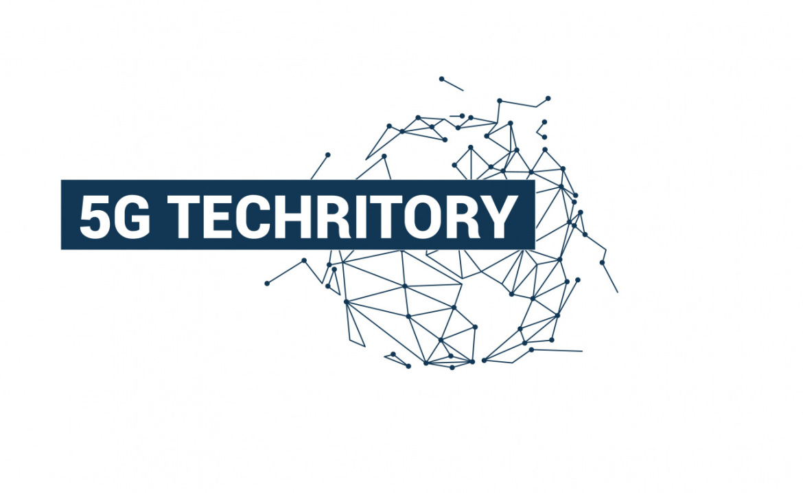 Izsludina vienu no pasaulē nozīmīgākajiem 5G tehnoloģiju pasākumiem - otro ikgadējo Baltijas jūras reģiona 5G ekosistēmas forumu “5G Techritory”, kas norisināsies no 2019. gada 27. līdz 29. novembrim Rīgā . Pasākuma logo.